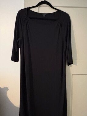 J. Jill Black Midi Shift Dress EUC